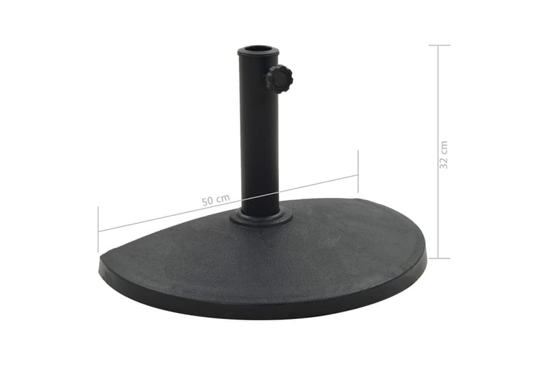 Parasollfot polyresin halvrund 9 kg svart - Hagemøbler - Solbeskyttelse - Parasoller - Parasollfot