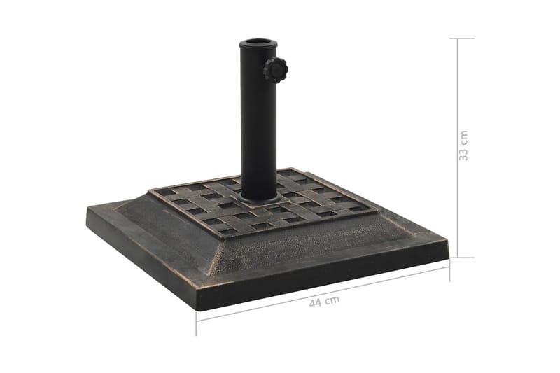 Parasollfot polyresin firkantet 12 kg bronse - Hagemøbler - Solbeskyttelse - Parasoller - Parasollfot
