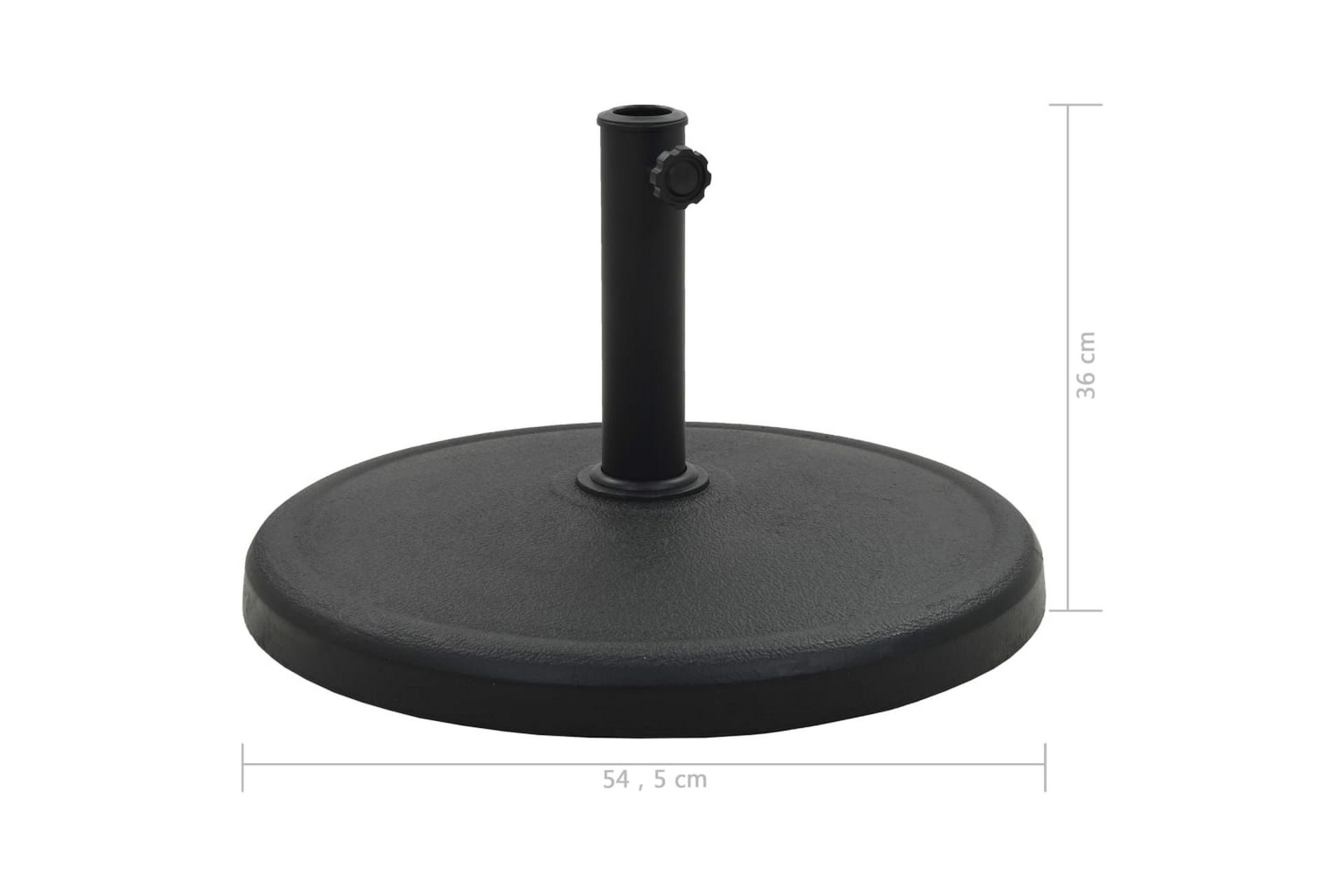 Parasollfot polyresin rund 19 kg svart - Hagemøbler - Solbeskyttelse - Parasoller - Parasollfot