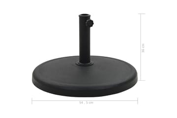 Parasollfot polyresin rund 19 kg svart - Hagemøbler - Solbeskyttelse - Parasoller - Parasollfot