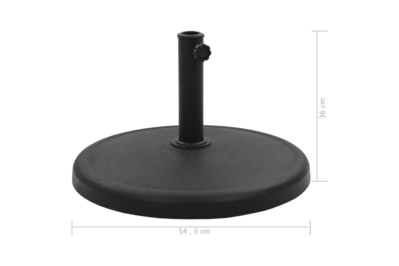 Parasollfot polyresin rund 19 kg svart - Hagemøbler - Solbeskyttelse - Parasoller - Parasollfot