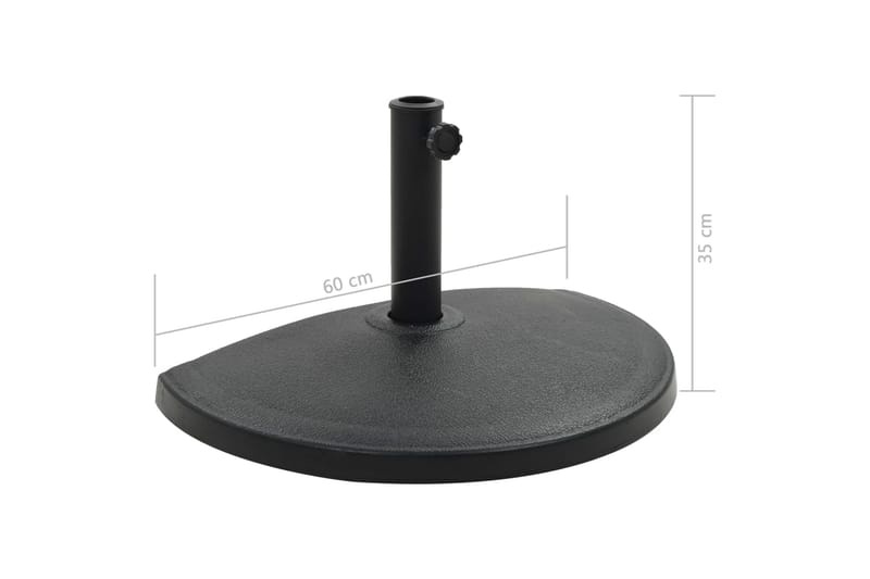 Parasollfot polyresin halvrund 15 kg svart - Hagemøbler - Solbeskyttelse - Parasoller - Parasollfot