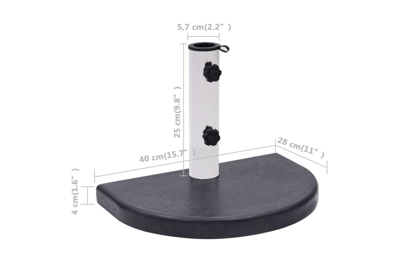 Parasollfot svart 40x28x4 cm granitt - Svart - Hagemøbler - Solbeskyttelse - Parasoller