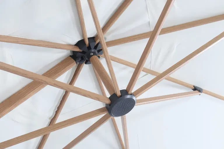 Rio de-luxe Parasoll Ø3 m - Beige - Hagemøbler - Solbeskyttelse - Parasoller - Hengeparasoll