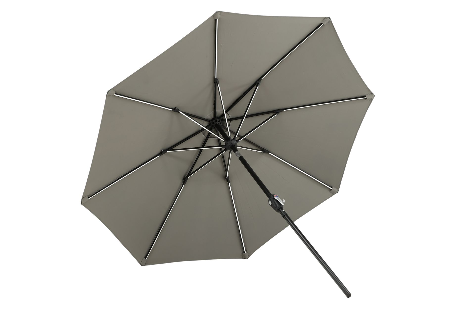 Sabal Parasoll 270 cm med LED - Grå - Hagemøbler - Solbeskyttelse - Parasoller