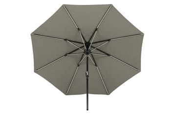 Sabal Parasoll 270 cm med LED - Grå - Hagemøbler - Solbeskyttelse - Parasoller