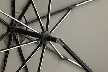 Sabal Parasoll 270 cm med LED - Grå - Hagemøbler - Solbeskyttelse - Parasoller