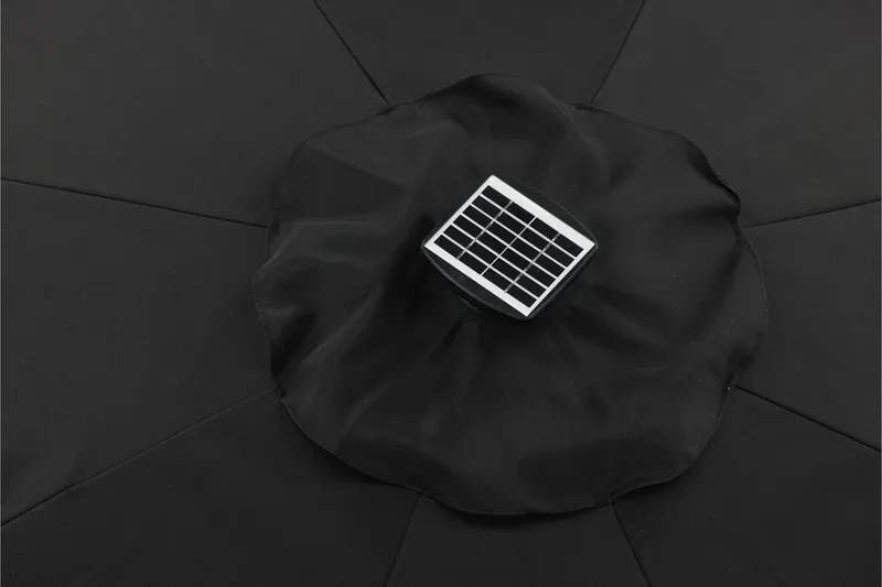 Sabal Parasoll 270 cm med LED - Svart - Hagemøbler - Solbeskyttelse - Parasoller