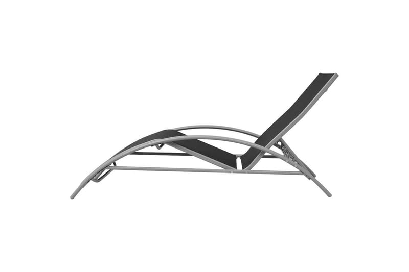 Solsenger med parasoll aluminium svart - Svart - Hagemøbler - Solbeskyttelse - Parasoller
