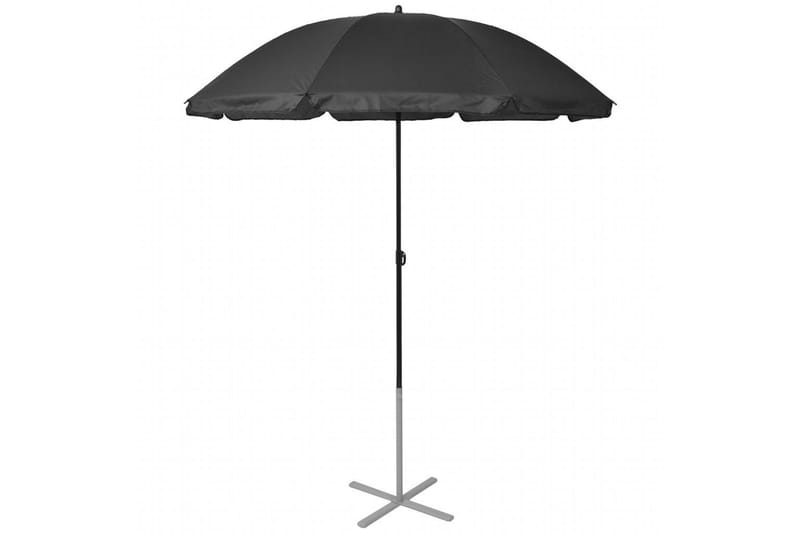 Solsenger med parasoll aluminium svart - Svart - Hagemøbler - Solbeskyttelse - Parasoller