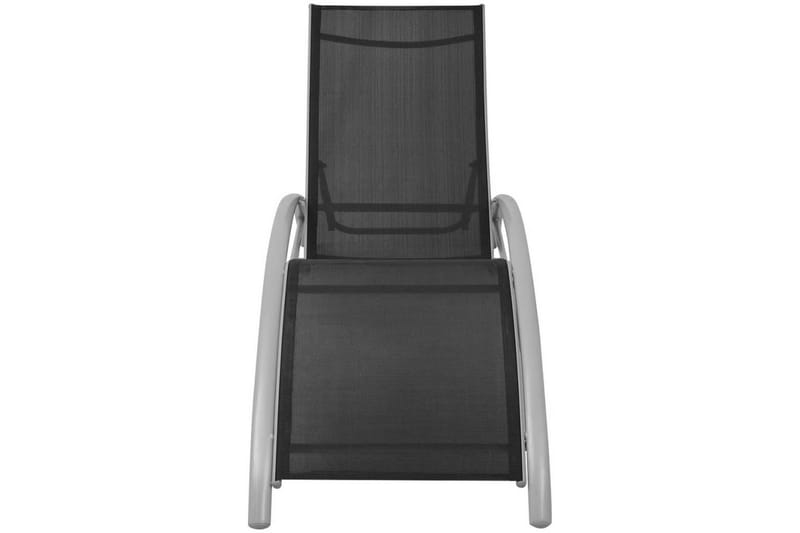 Solsenger med parasoll aluminium svart - Svart - Hagemøbler - Solbeskyttelse - Parasoller