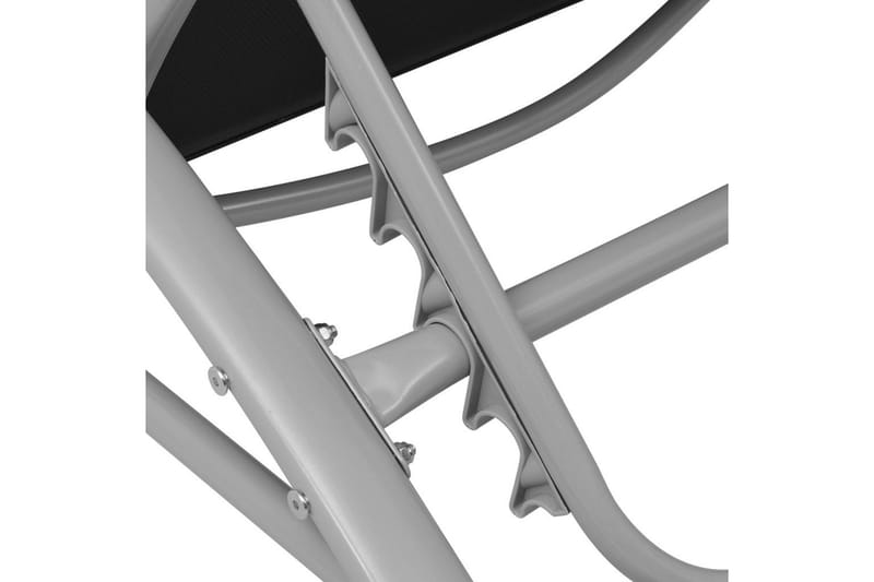 Solsenger med parasoll aluminium svart - Svart - Hagemøbler - Solbeskyttelse - Parasoller