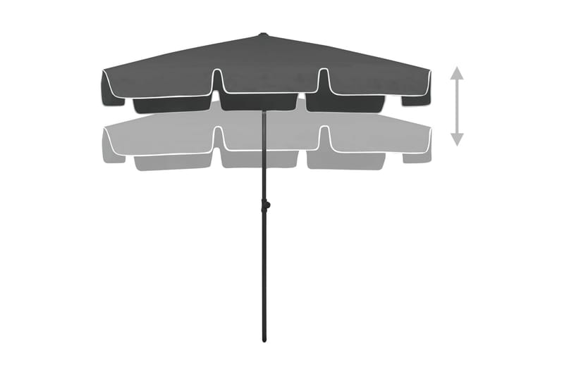 Strandparasoll antrasitt 200x125 cm - Antrasittgrå - Hagemøbler - Solbeskyttelse - Parasoller