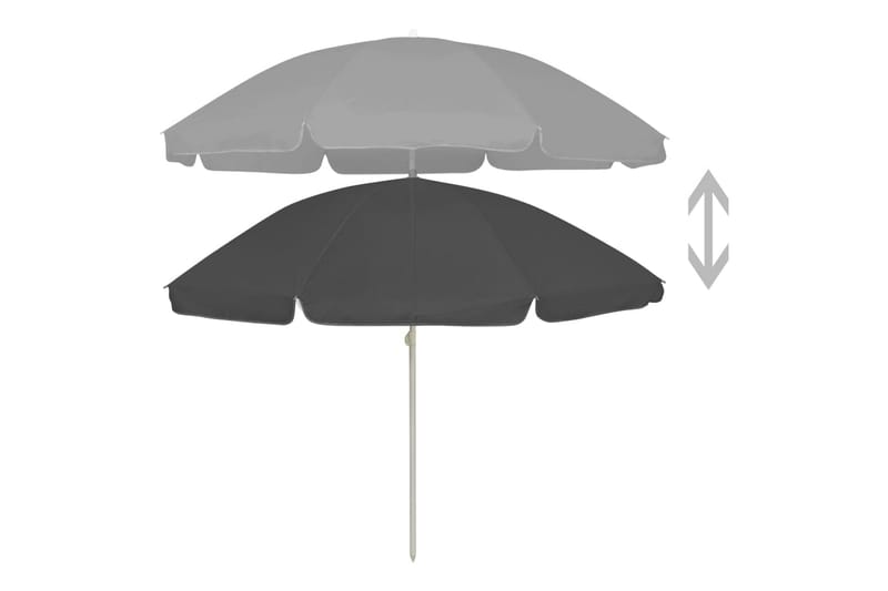 Strandparasoll antrasitt 240 cm - Antrasittgrå - Hagemøbler - Solbeskyttelse - Parasoller