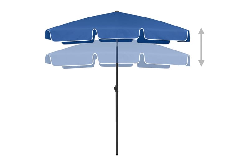 Strandparasoll asurblå 180x120 cm - Blå - Hagemøbler - Solbeskyttelse - Parasoller