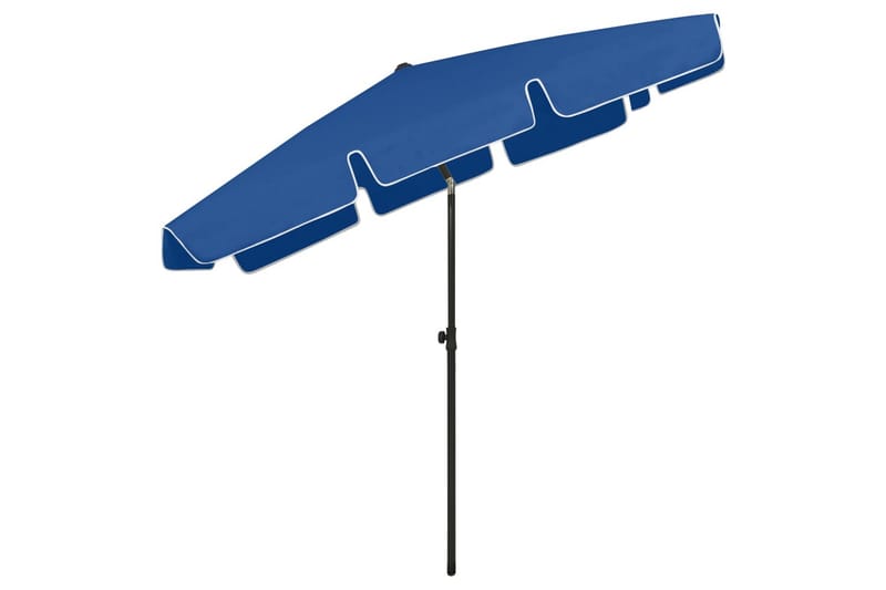 Strandparasoll asurblå 200x125 cm - Blå - Hagemøbler - Solbeskyttelse - Parasoller