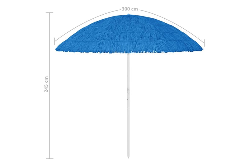 Strandparasoll blå 300 cm - Blå - Parasoller