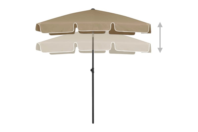 Strandparasoll gråbrun 180x120 cm - Taupe - Hagemøbler - Solbeskyttelse - Parasoller