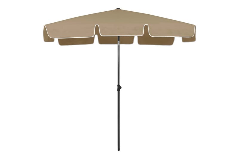 Strandparasoll gråbrun 200x125 cm - Taupe - Hagemøbler - Solbeskyttelse - Parasoller