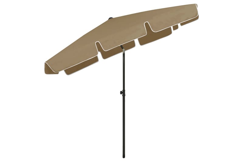 Strandparasoll gråbrun 200x125 cm - Taupe - Hagemøbler - Solbeskyttelse - Parasoller