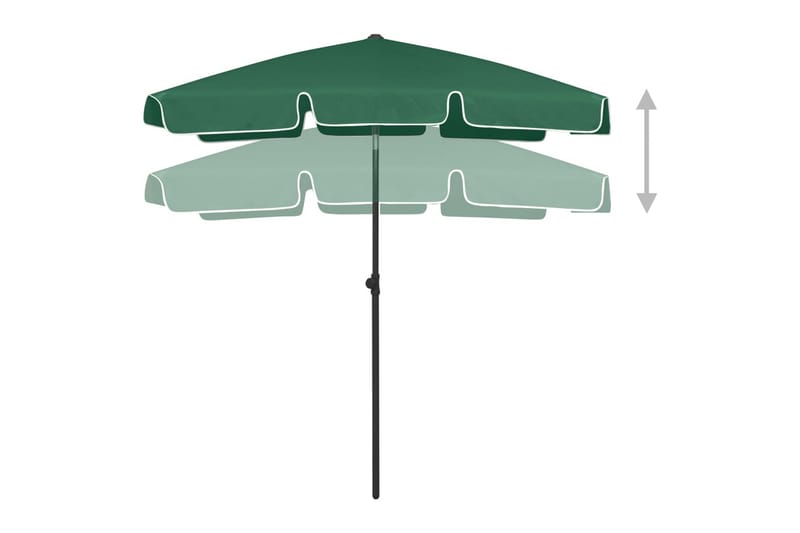 Strandparasoll grønn 180x120 cm - grønn - Hagemøbler - Solbeskyttelse - Parasoller