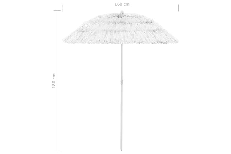 Strandparasoll hvit 180 cm - Hvit - Hagemøbler - Solbeskyttelse - Parasoller