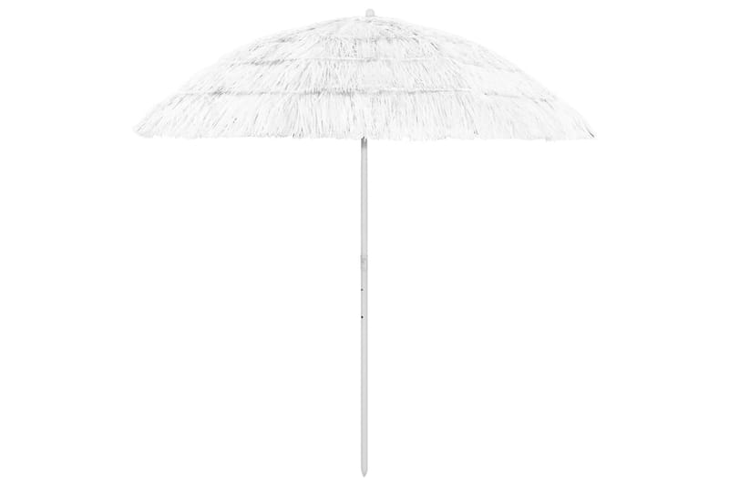 Strandparasoll hvit 240 cm - Hvit - Hagemøbler - Solbeskyttelse - Parasoller