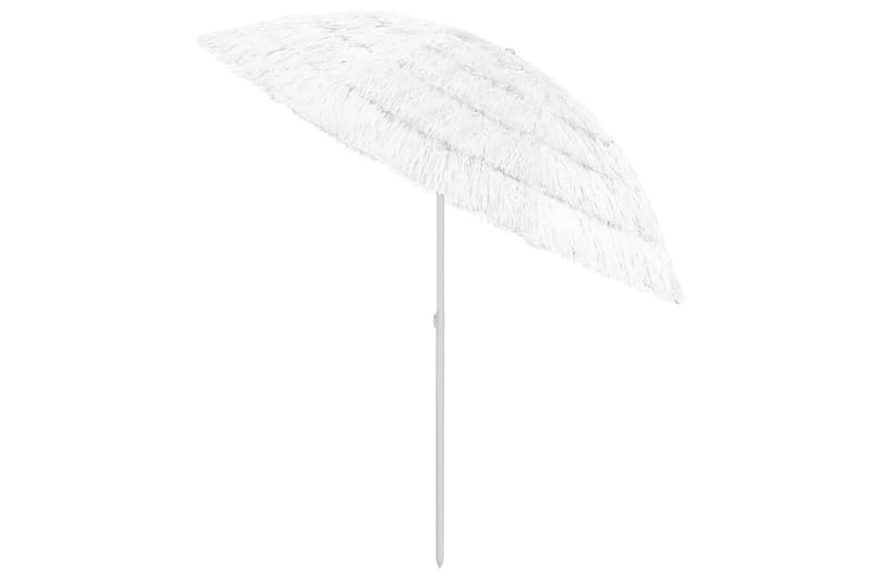 Strandparasoll hvit 240 cm - Hvit - Hagemøbler - Solbeskyttelse - Parasoller