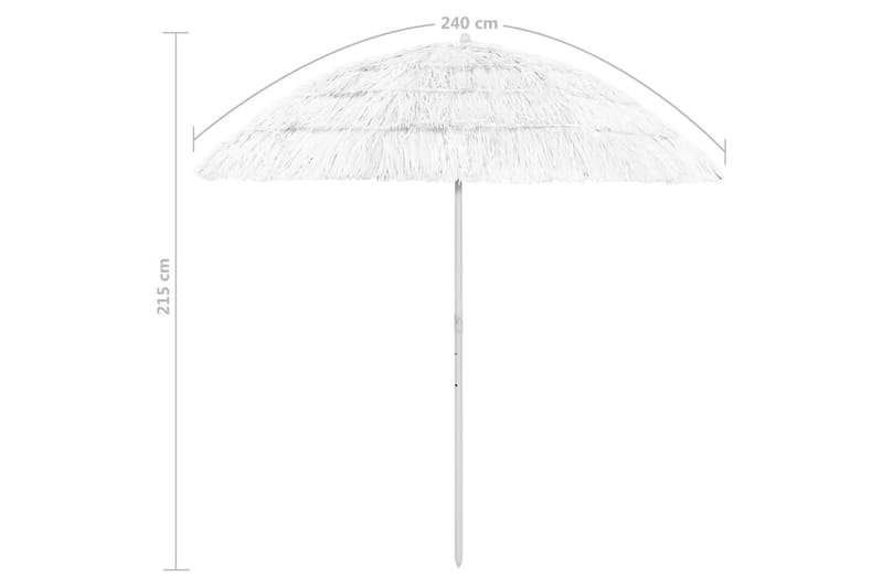 Strandparasoll hvit 240 cm - Hvit - Hagemøbler - Solbeskyttelse - Parasoller