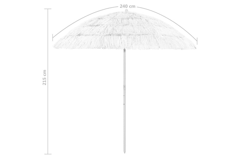 Strandparasoll hvit 240 cm - Hvit - Parasoller