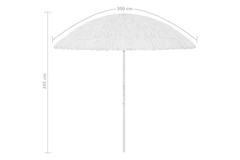 Strandparasoll hvit 300 cm - Hvit - Parasoller