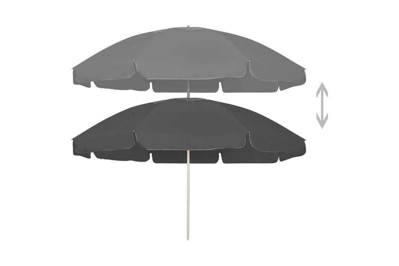 Strandparasoll antrasitt 240 cm - Antrasittgrå - Hagemøbler - Solbeskyttelse - Parasoller - Strandparasoll