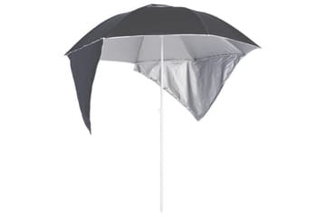 Strandparasoll med sidevegger antrasitt 215 cm - Antrasittgrå - Hagemøbler - Solbeskyttelse - Parasoller - Strandparasoll