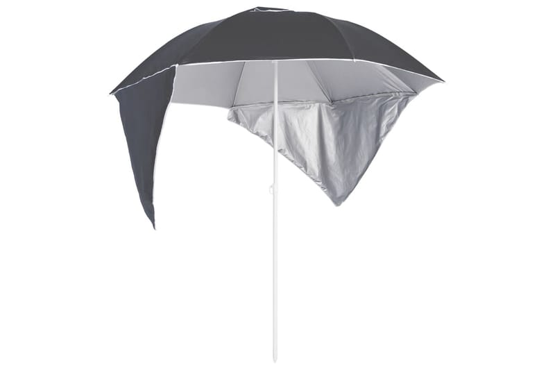 Strandparasoll med sidevegger antrasitt 215 cm - Antrasittgrå - Hagemøbler - Solbeskyttelse - Parasoller - Strandparasoll