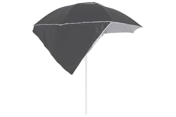 Strandparasoll med sidevegger antrasitt 215 cm - Antrasittgrå - Hagemøbler - Solbeskyttelse - Parasoller - Strandparasoll