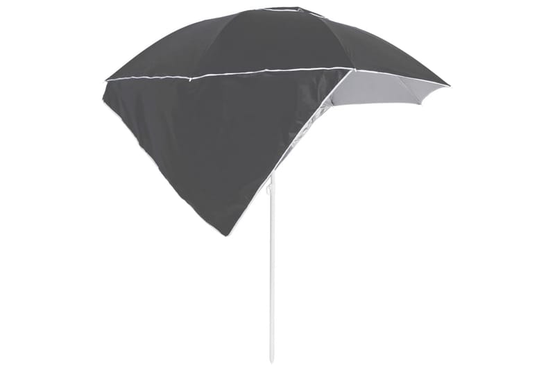 Strandparasoll med sidevegger antrasitt 215 cm - Antrasittgrå - Hagemøbler - Solbeskyttelse - Parasoller - Strandparasoll