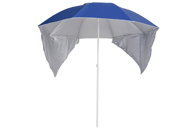 Strandparasoll med sidevegger blå 215 cm - Blå - Hagemøbler - Solbeskyttelse - Parasoller - Strandparasoll