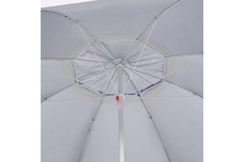 Strandparasoll med sidevegger blå 215 cm - Blå - Hagemøbler - Solbeskyttelse - Parasoller - Strandparasoll