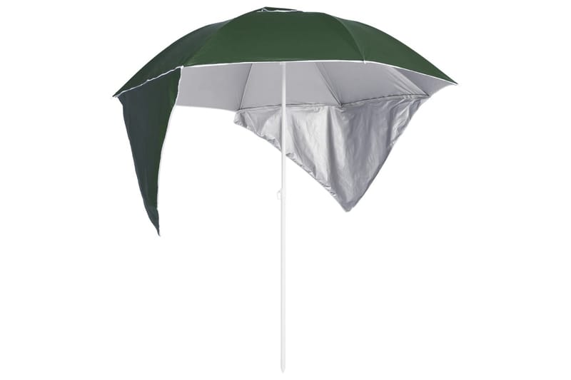 Strandparasoll med sidevegger grønn 215 cm - grønn - Hagemøbler - Solbeskyttelse - Parasoller - Strandparasoll