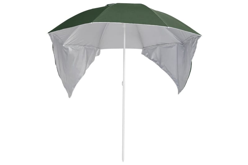 Strandparasoll med sidevegger grønn 215 cm - grønn - Hagemøbler - Solbeskyttelse - Parasoller - Strandparasoll