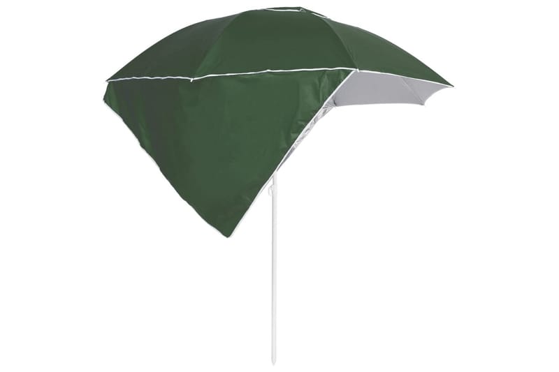 Strandparasoll med sidevegger grønn 215 cm - grønn - Hagemøbler - Solbeskyttelse - Parasoller - Strandparasoll