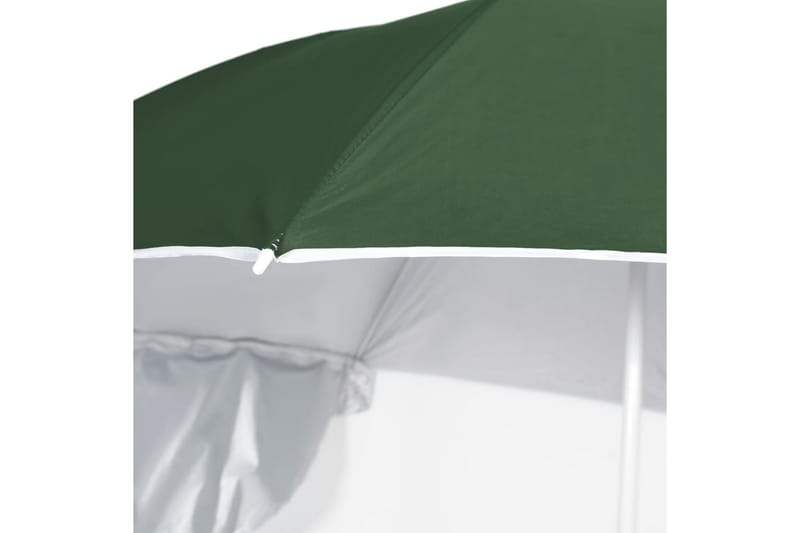 Strandparasoll med sidevegger grønn 215 cm - grønn - Hagemøbler - Solbeskyttelse - Parasoller - Strandparasoll