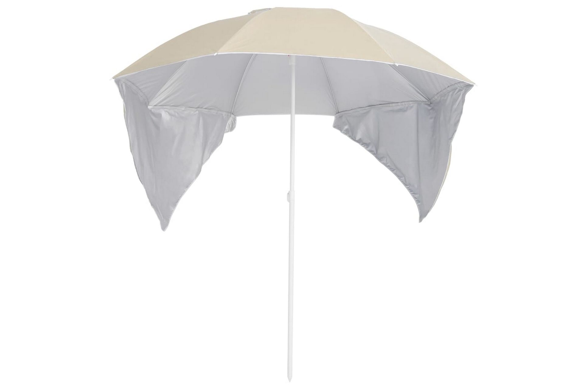Strandparasoll med sidevegger sand 215 cm - Gul - Hagemøbler - Solbeskyttelse - Parasoller - Strandparasoll