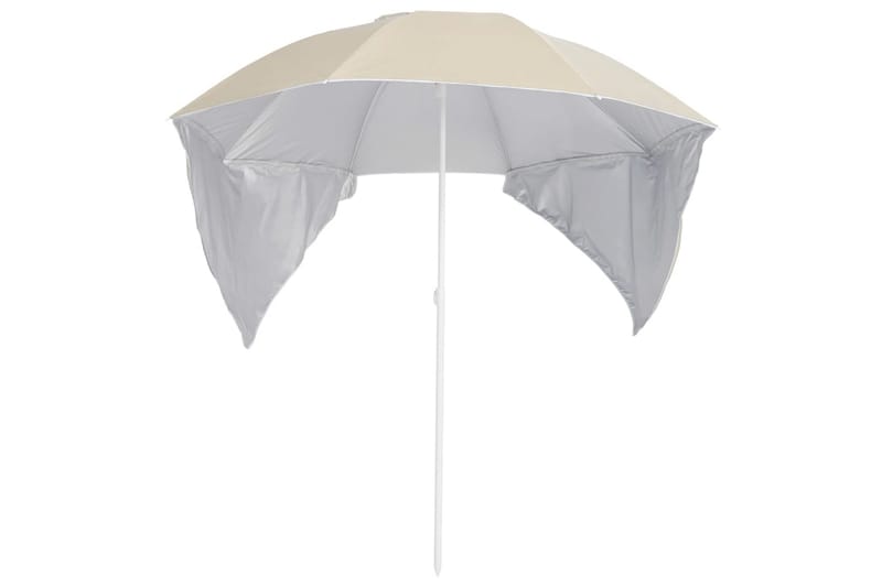 Strandparasoll med sidevegger sand 215 cm - Gul - Hagemøbler - Solbeskyttelse - Parasoller - Strandparasoll