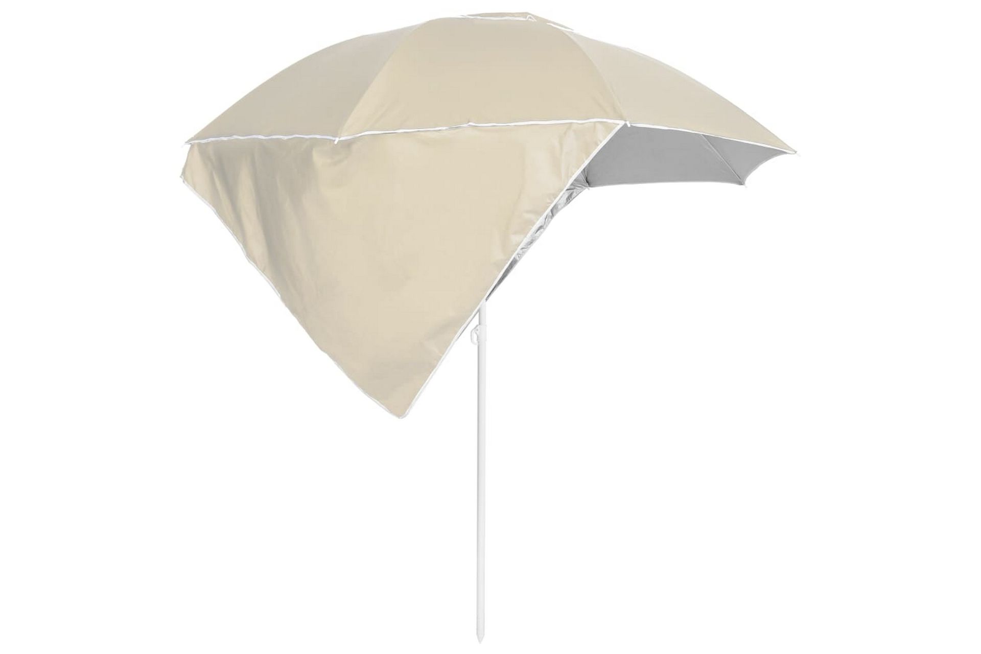 Strandparasoll med sidevegger sand 215 cm - Gul - Hagemøbler - Solbeskyttelse - Parasoller - Strandparasoll