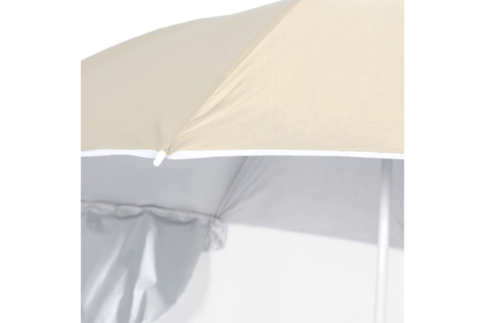 Strandparasoll med sidevegger sand 215 cm - Gul - Hagemøbler - Solbeskyttelse - Parasoller - Strandparasoll