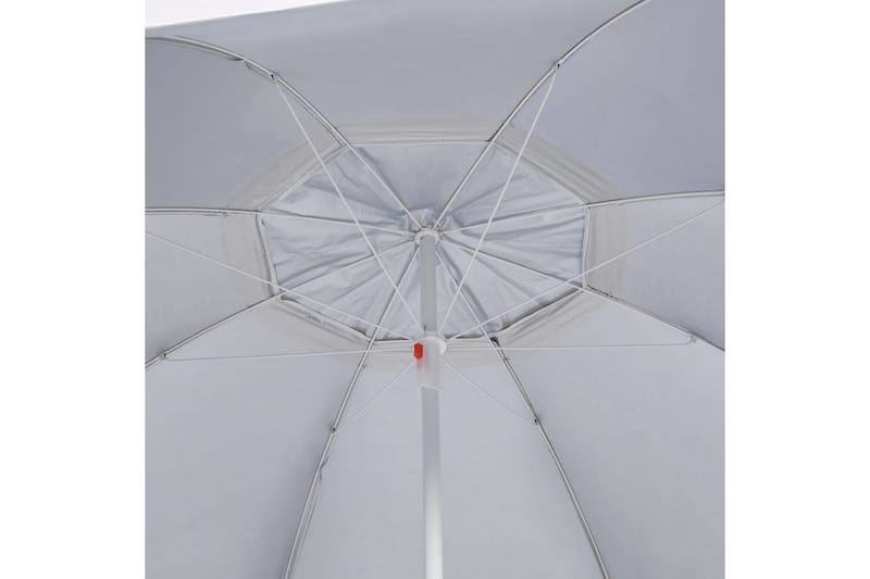Strandparasoll med sidevegger sand 215 cm - Gul - Hagemøbler - Solbeskyttelse - Parasoller - Strandparasoll