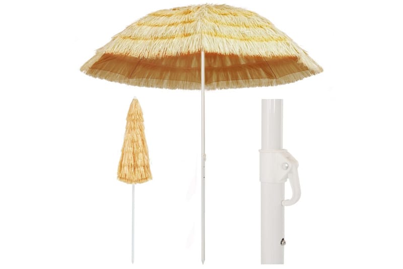 Strandparasoll naturell 240 cm Hawaii-stil - Hagemøbler - Solbeskyttelse - Parasoller - Strandparasoll