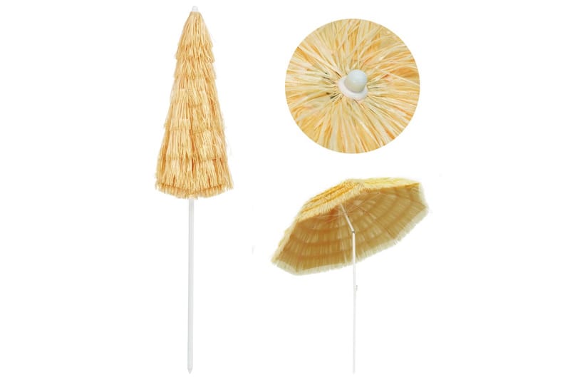 Strandparasoll naturell 240 cm Hawaii-stil - Hagemøbler - Solbeskyttelse - Parasoller - Strandparasoll