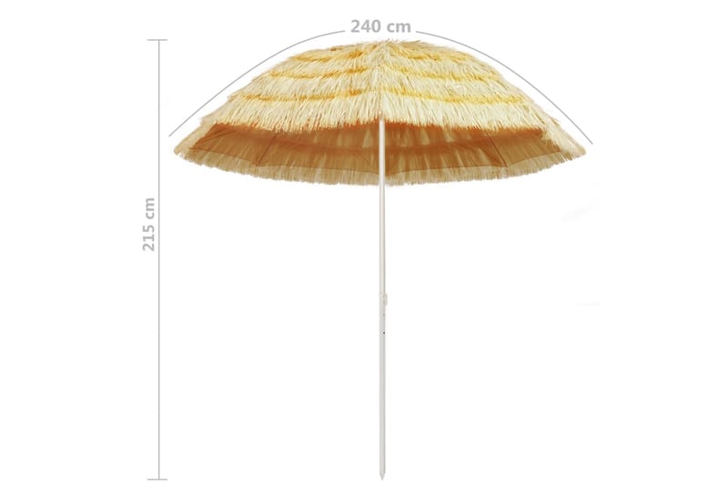 Strandparasoll naturell 240 cm Hawaii-stil - Hagemøbler - Solbeskyttelse - Parasoller - Strandparasoll